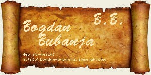Bogdan Bubanja vizit kartica